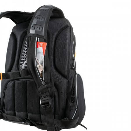 CAMPUS Wizzard hátizsák 33L Black Melange - fekete narancs cipp