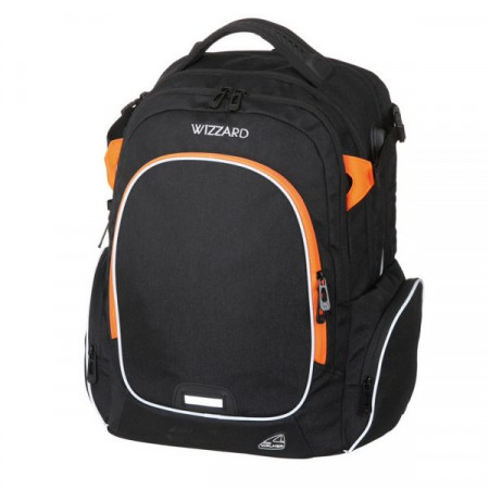 CAMPUS Wizzard hátizsák 33L Black Melange - fekete narancs cipp