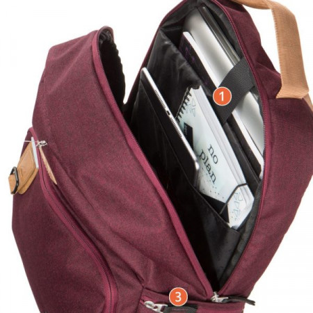 PURE ECO Concept bőraljú 29L háti bordó